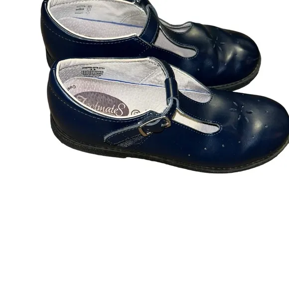 FootMates sherry Girl's navy Genuine Leather Mary Jane Shoes youth 3.5 wide