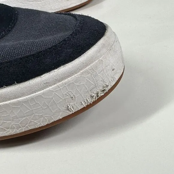 Kizik The Prague Navy Blue Canvas Suede Sneakers Shoes Mens 13 Wide W 14.5 Wide