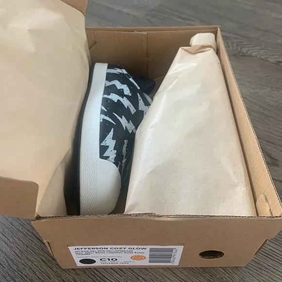 Native Jefferson Cozy Glow Slip-On Shoes - Size C10/EU 27 - Black/Blue - NWB
