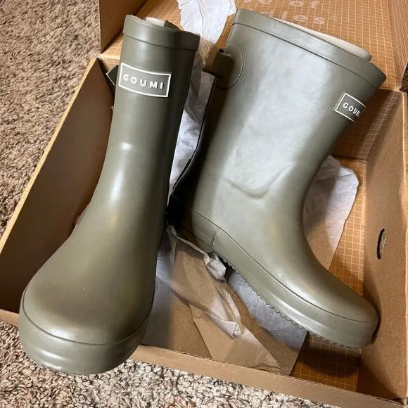 NIB Goumi Kids Artichoke Muddies SZ 13 Green Nuetral Rain Boots