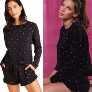 NWT Plush Fleece Lined Heart Lounge Set PJ Small