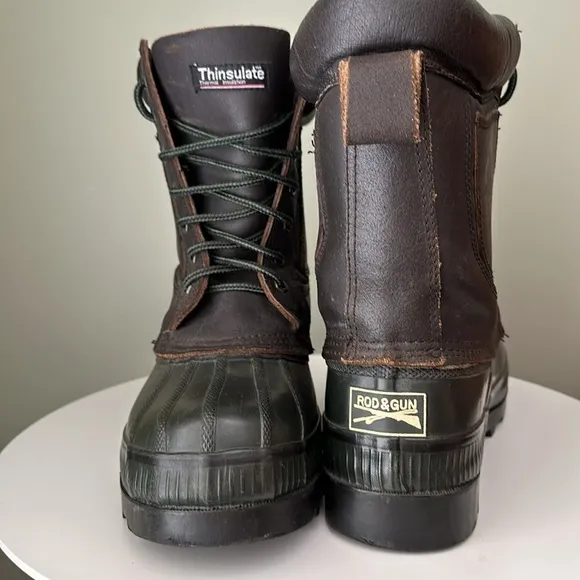 Rod &amp; Gun Steel Shank Thinsulate Hunting Duck Boots Winter Chore Cushion Lace Up