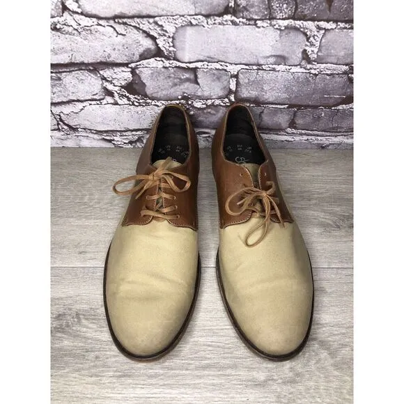 Shoe The Bear Beige Canvas Brown Leather Lace Up Oxfords Shoes Men’s 44EU/11M US