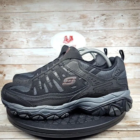 Skechers After Burn Men's Size 8 Black Slip On Athletic Shoes