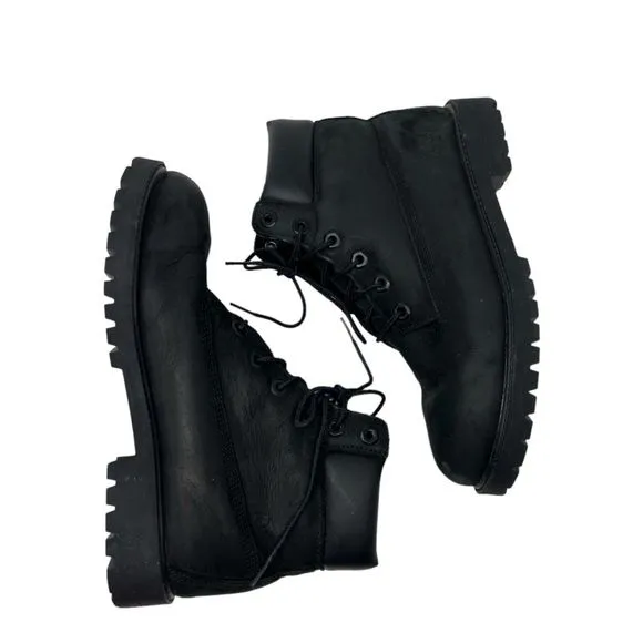 Timberland 6&quot; Premium Boots 7 Y grade school waterproof leather black shoes