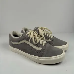Vans Old Skool Cozy Hug Sherpa Lined Suede Shoes Drizzle White Unisex M-8.5 W-10